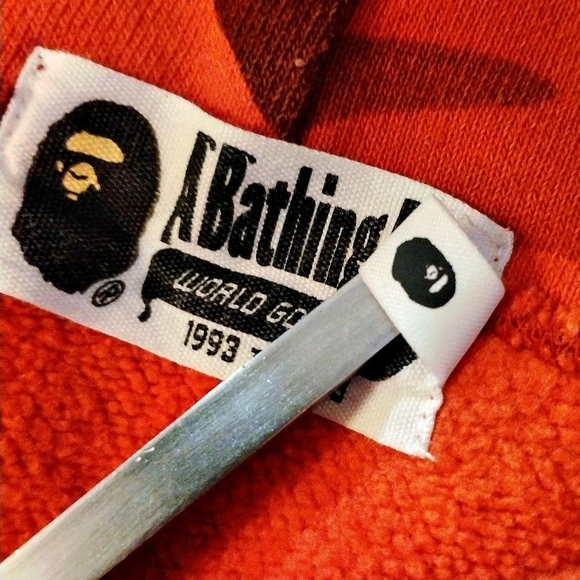 Bape Red Camo College Pullover Hoodie - Picture 7 of 16